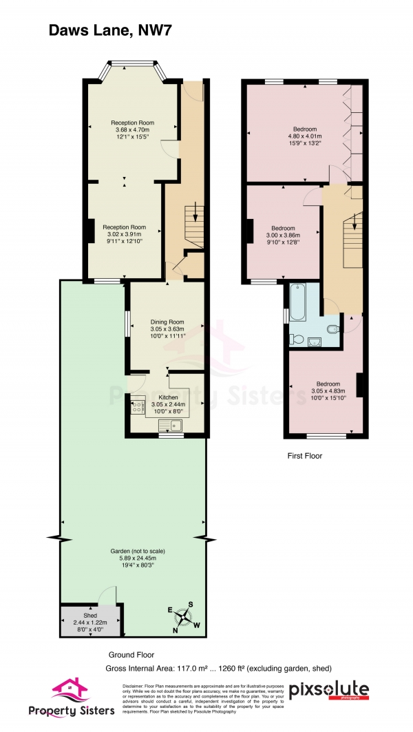 Floor Plan Image for 3 Bedroom Semi-Detached House for Sale in Daws Lane, Mill Hill, NW7