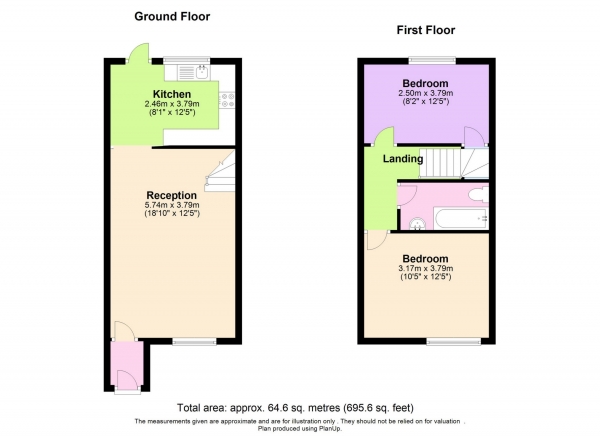 Floor Plan Image for 2 Bedroom Terraced House for Sale in Rivington Crescent, Mill Hill, NW7