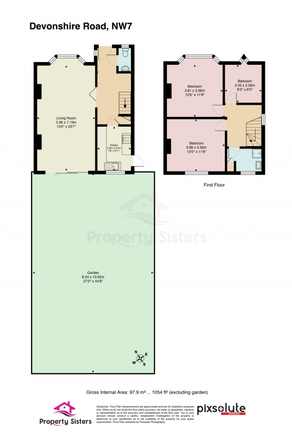 Floor Plan Image for 3 Bedroom Semi-Detached House for Sale in Devonshire Road, Mill Hill, NW7