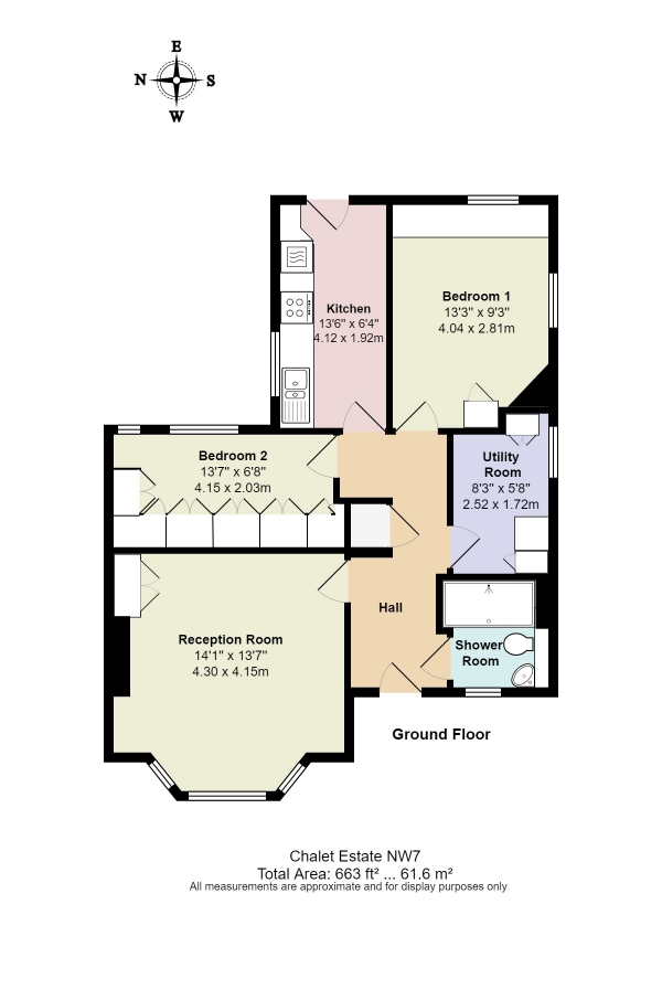 Floor Plan Image for 2 Bedroom Bungalow for Sale in Chalet Estate, Hammers Lane, NW7