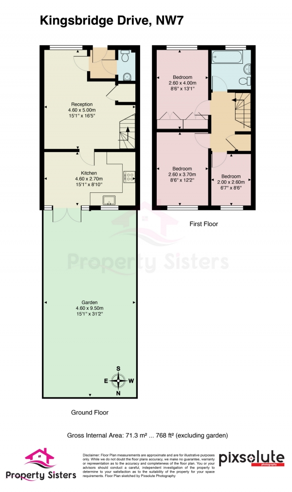 Floor Plan Image for 3 Bedroom Property for Sale in Kingsbridge Drive, Mill Hill, NW7