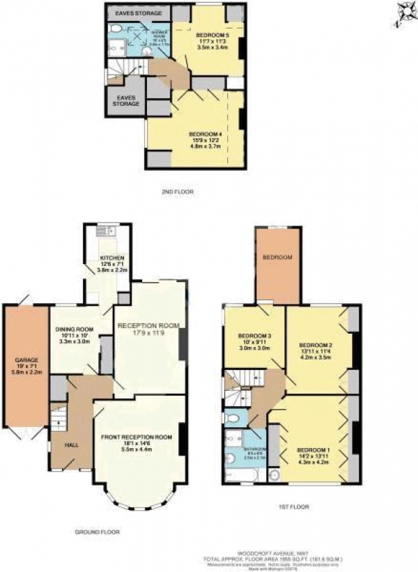 Floor Plan Image for 6 Bedroom Semi-Detached House for Sale in Woodcroft Avenue, Mill Hill, NW7