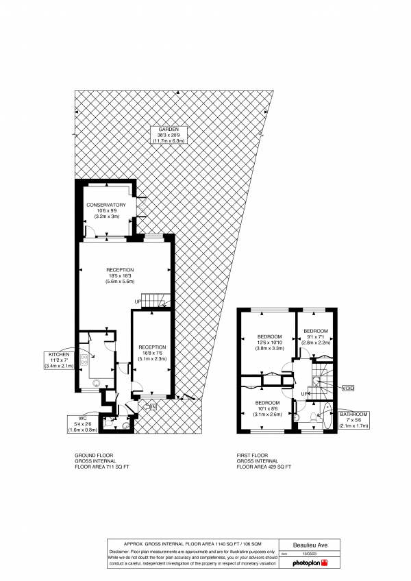 Floor Plan Image for 4 Bedroom Terraced House to Rent in Beaulieu Avenue, Sydenham