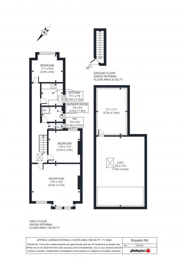 Floor Plan Image for 2 Bedroom Flat to Rent in Royston Road, Penge