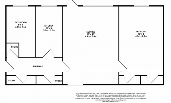 Floor Plan Image for 1 Bedroom Apartment to Rent in Asthall Gardens, Ilford