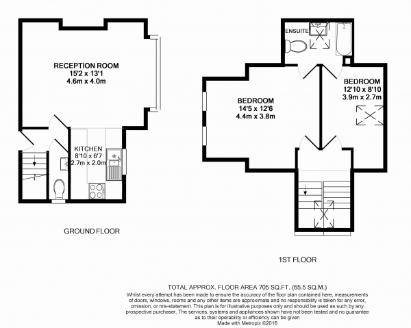 Floor Plan Image for 2 Bedroom Flat to Rent in Gunnersbury Avenue, Ealing, London