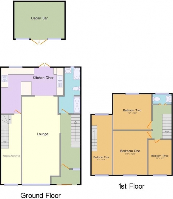 Floor Plan Image for 4 Bedroom Terraced House to Rent in Longview Way, Romford