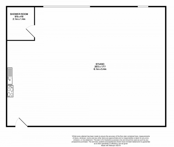 Floor Plan Image for 1 Bedroom Studio to Rent in Beehive Lane, Gants Hill