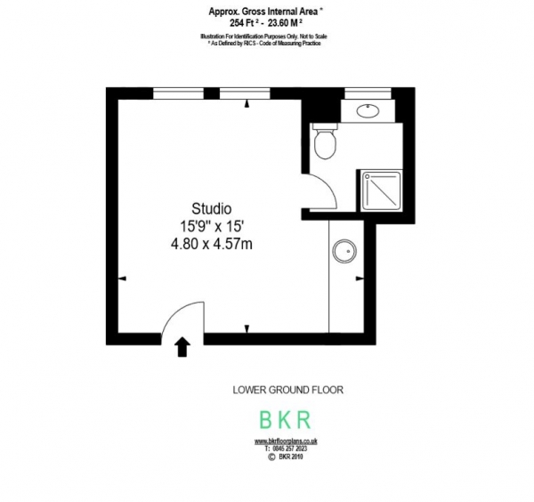 Floor Plan Image for 1 Bedroom Flat to Rent in Fulham Road, Pelham Court, London