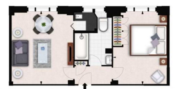 Floor Plan Image for 1 Bedroom Flat to Rent in Hill Street, London