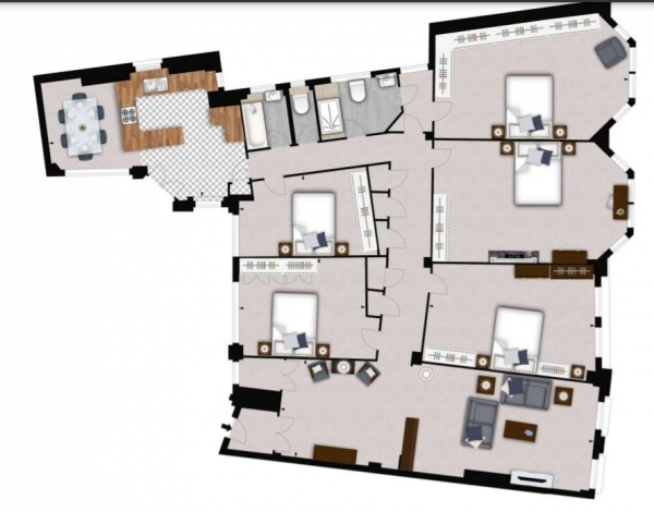 Floor Plan Image for 5 Bedroom Apartment to Rent in Park Road, London