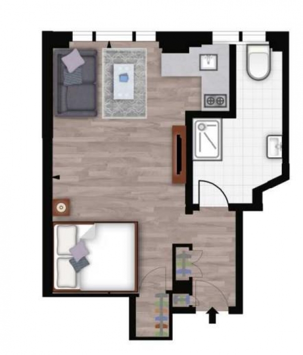 Floor Plan Image for Studio to Rent in Hill Street, London