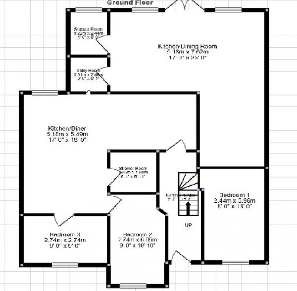 Floor Plan Image for 5 Bedroom Bungalow to Rent in Heathcote Avenue, Clayhall, Ilford