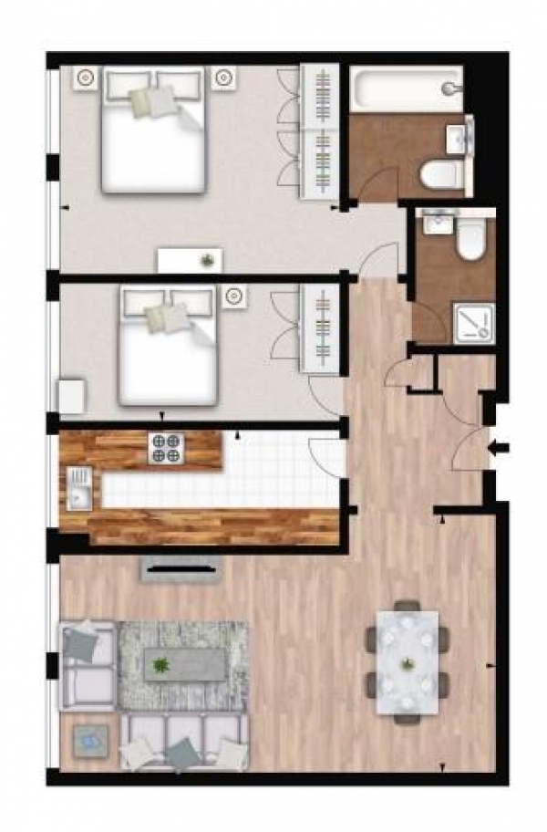 Floor Plan Image for 2 Bedroom Flat to Rent in Abbey Orchard Street, London