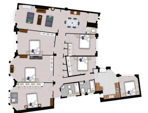 Floor Plan Image for 5 Bedroom Apartment to Rent in Park Road, London