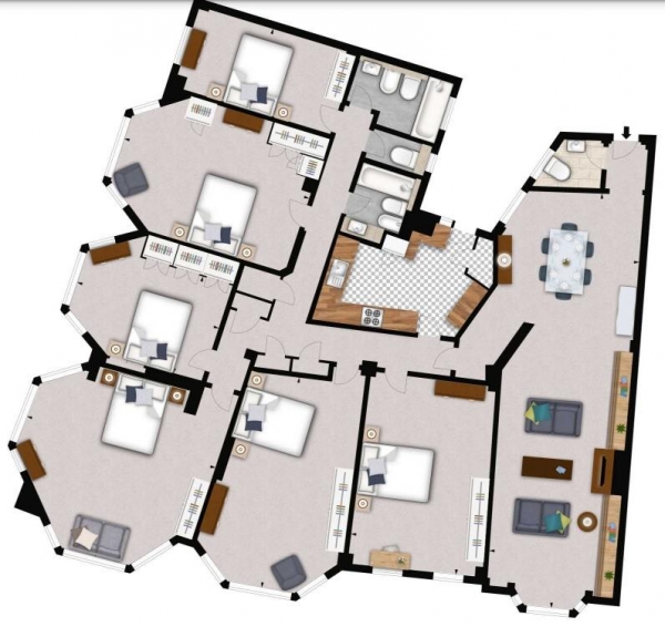 Floor Plan Image for 6 Bedroom Apartment to Rent in Park Road, Marylebone