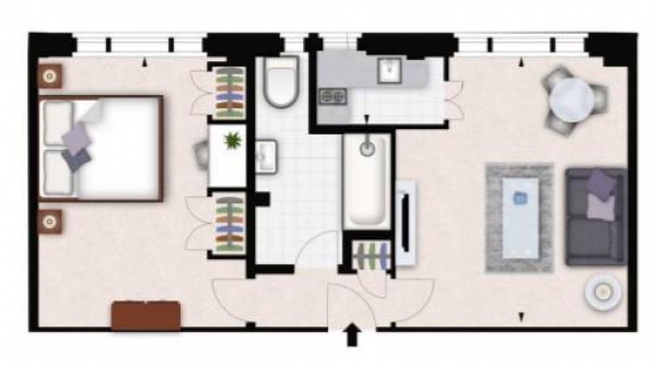 Floor Plan Image for 1 Bedroom Flat to Rent in Hill Street, London