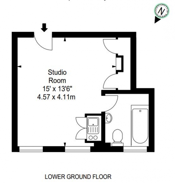 Floor Plan Image for 1 Bedroom Studio to Rent in Fulham Road, Pelham Court, London