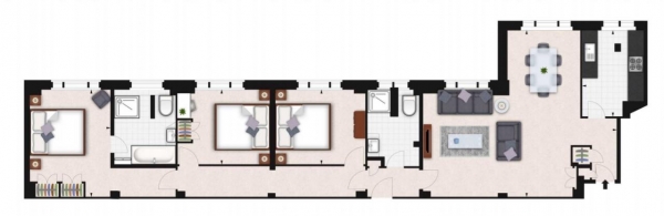 Floor Plan Image for 3 Bedroom Flat to Rent in Hill Street, Mayfair