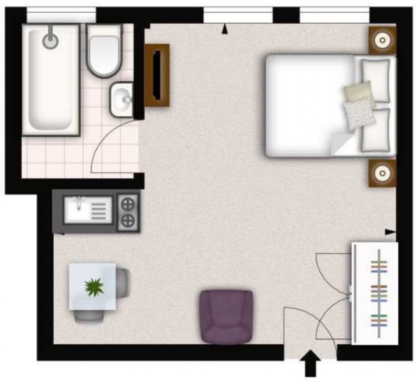 Floor Plan Image for 1 Bedroom Studio to Rent in Fulham Road, London