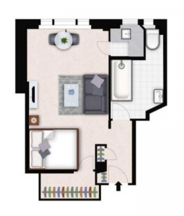 Floor Plan Image for 1 Bedroom Studio to Rent in Hill Street, London