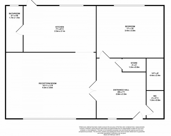 Floor Plan Image for 1 Bedroom Maisonette to Rent in Gaysham Avenue, Ilford