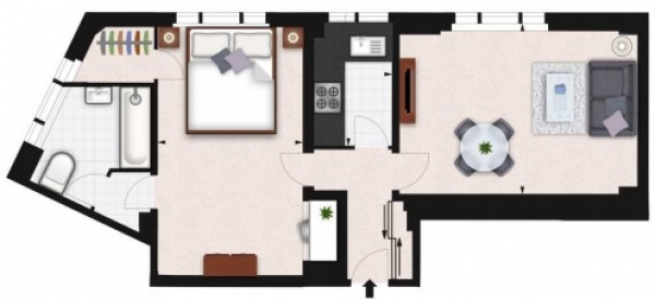 Floor Plan Image for 1 Bedroom Flat to Rent in Hill Street, London