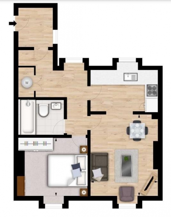 Floor Plan Image for 1 Bedroom Apartment to Rent in Cedar House, 39-41 Nottingham Place, London