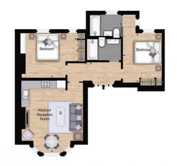 Floor Plan Image for 2 Bedroom Apartment to Rent in Hamlet Gardens, 290 King Street, Hammersmith