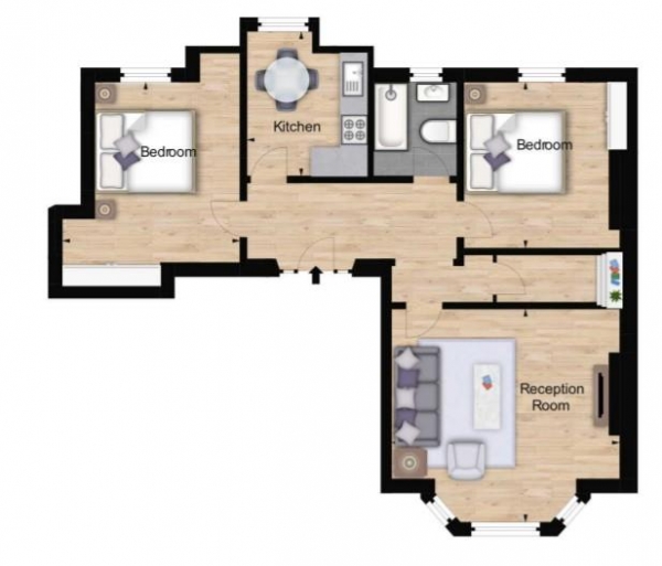 Floor Plan Image for 2 Bedroom Apartment to Rent in Hamlet Gardens, 290 King Street, Hammersmith