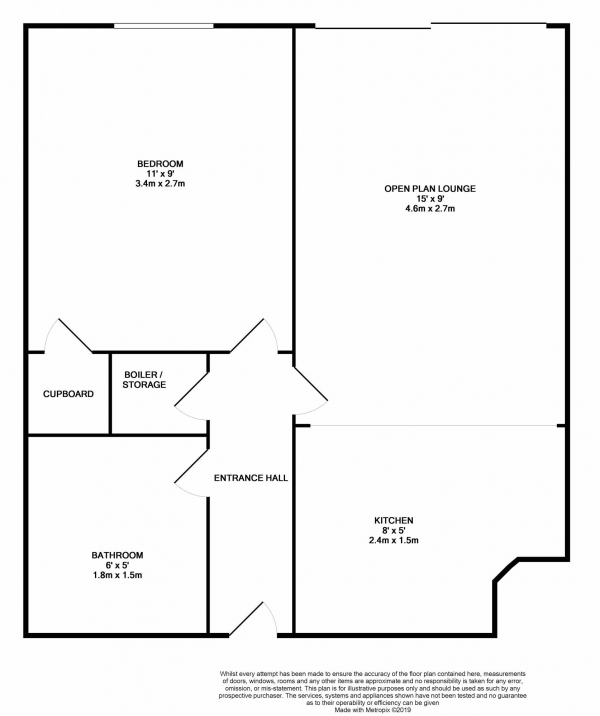 Floor Plan Image for 1 Bedroom Apartment to Rent in City Gate House,, 399-425 Eastern Avenue, Ilford