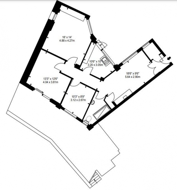 Floor Plan Image for 2 Bedroom Apartment to Rent in Park Road, London