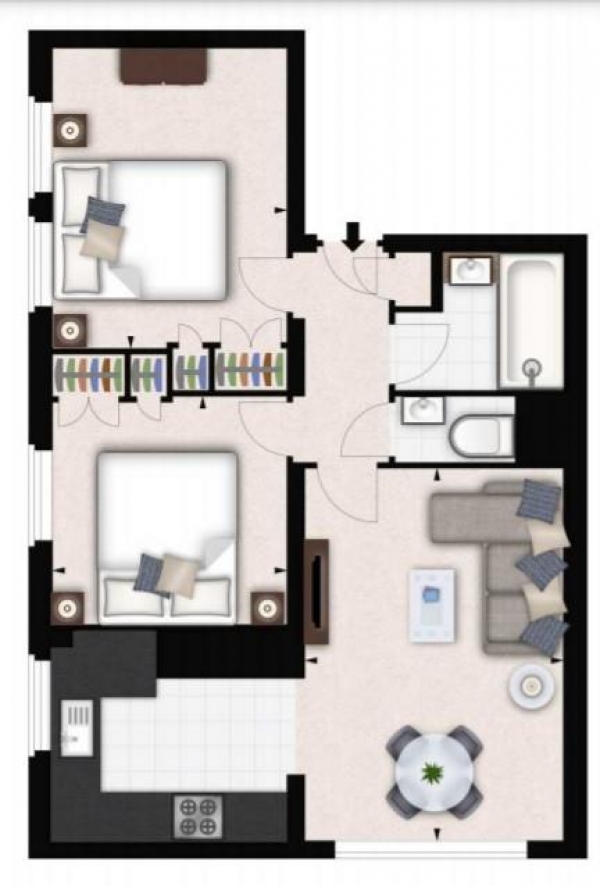 Floor Plan Image for 2 Bedroom Flat to Rent in Fulham Road, London