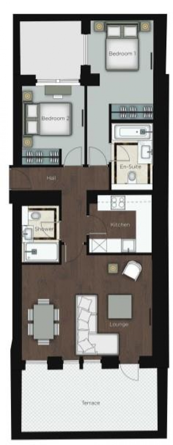 Floor Plan Image for 2 Bedroom Flat to Rent in Kensington Gardens Square, Garden House, Kensington