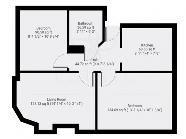 Floor Plan Image for 2 Bedroom Maisonette to Rent in Calne Avenue, Clayhall