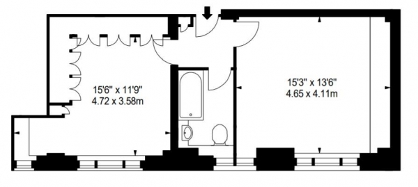 Floor Plan Image for 1 Bedroom Flat to Rent in Hill Street, Mayfair