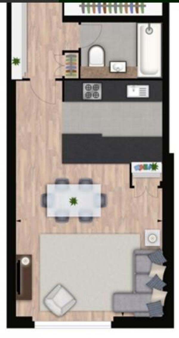 Floor Plan Image for 1 Bedroom Apartment to Rent in Charles Clowes Walk, Nine Elms