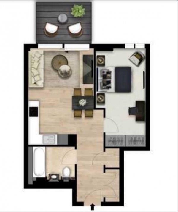 Floor Plan Image for 1 Bedroom Apartment to Rent in Garrett Mansions, West End Gate, West End Gate, London