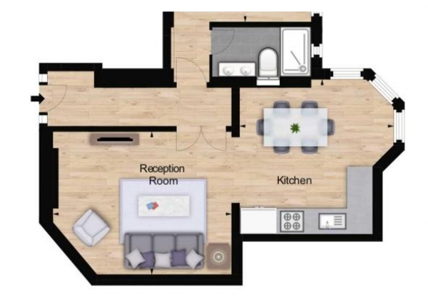 Floor Plan Image for 1 Bedroom Apartment to Rent in Hamlet Gardens, 290 King Street, London