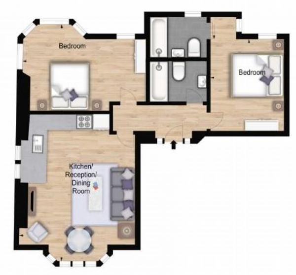 Floor Plan Image for 2 Bedroom Apartment to Rent in Hamlet Gardens, 290 King Street, Ravenscourt Park, Hammersmith