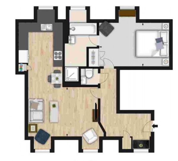 Floor Plan Image for 1 Bedroom Apartment to Rent in Grosvenor Hill, London