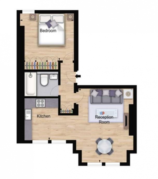 Floor Plan Image for 1 Bedroom Apartment to Rent in Hamlet Gardens, 290 King Street, London