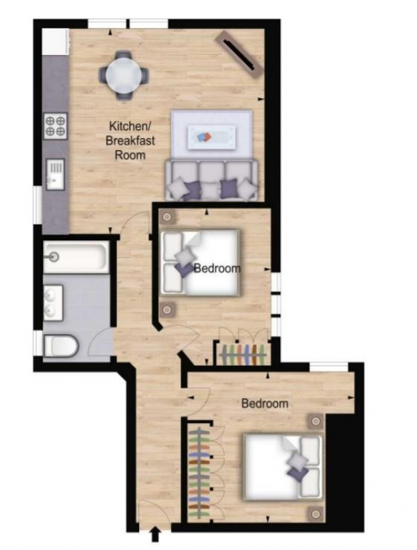 Floor Plan Image for 2 Bedroom Apartment to Rent in Hamlet Gardens, 290 King Street, London