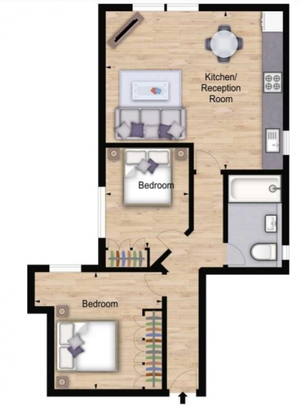 Floor Plan Image for 2 Bedroom Apartment to Rent in A, Hamlet Gardens, 290 King Street, Hammersmith