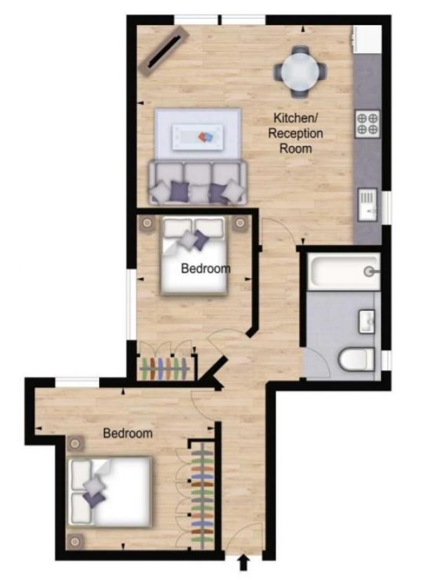 Floor Plan Image for 2 Bedroom Apartment to Rent in A, Hamlet Gardens, 290 King Street, Hammersmith