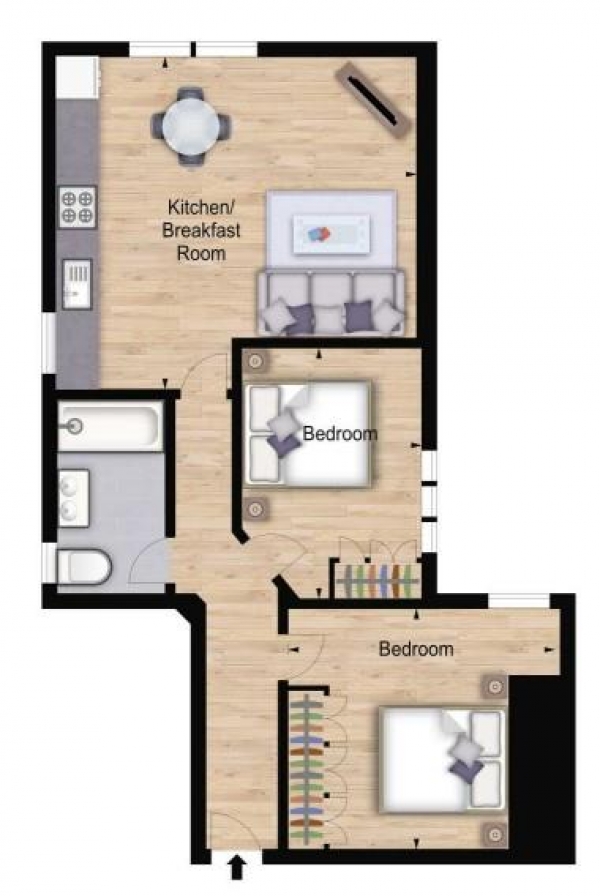 Floor Plan Image for 2 Bedroom Apartment to Rent in Hamlet Gardens, 290 King Street, Hammersmith