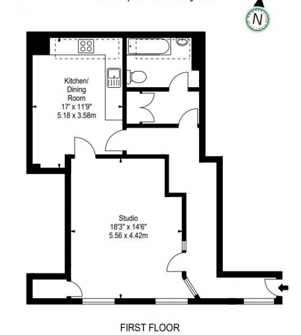 Floor Plan Image for 1 Bedroom Apartment to Rent in Grosvenor Hill, London