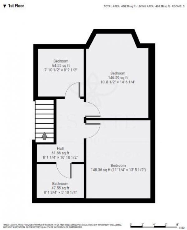 Floor Plan Image for 3 Bedroom Terraced House to Rent in Netherfield Gardens, Essex