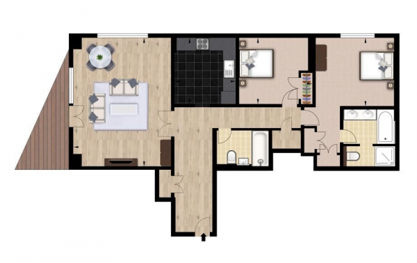 Floor Plan Image for 2 Bedroom Apartment to Rent in Westferry Circus, London