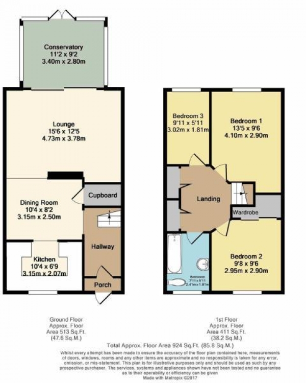 Floor Plan Image for 3 Bedroom Terraced House for Sale in York Terrace, Erith